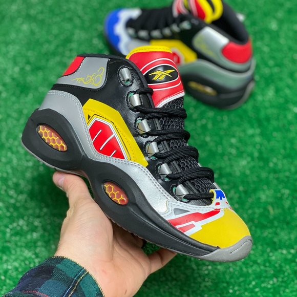 Reebok Question Mid Power Rangers Megazord Mens Shoes Multi GY0588 NEW Multi Sz - Picture 1 of 5